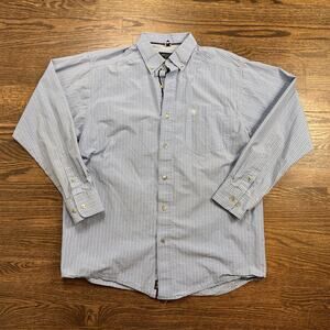 Ariat Pro Series Shirt Mens Medium Blue Plaid Button Front Long Sleeve Western